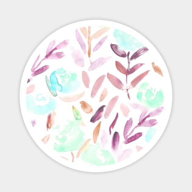 Mint peonies - watercolor flowers Magnet by katerinaizotova